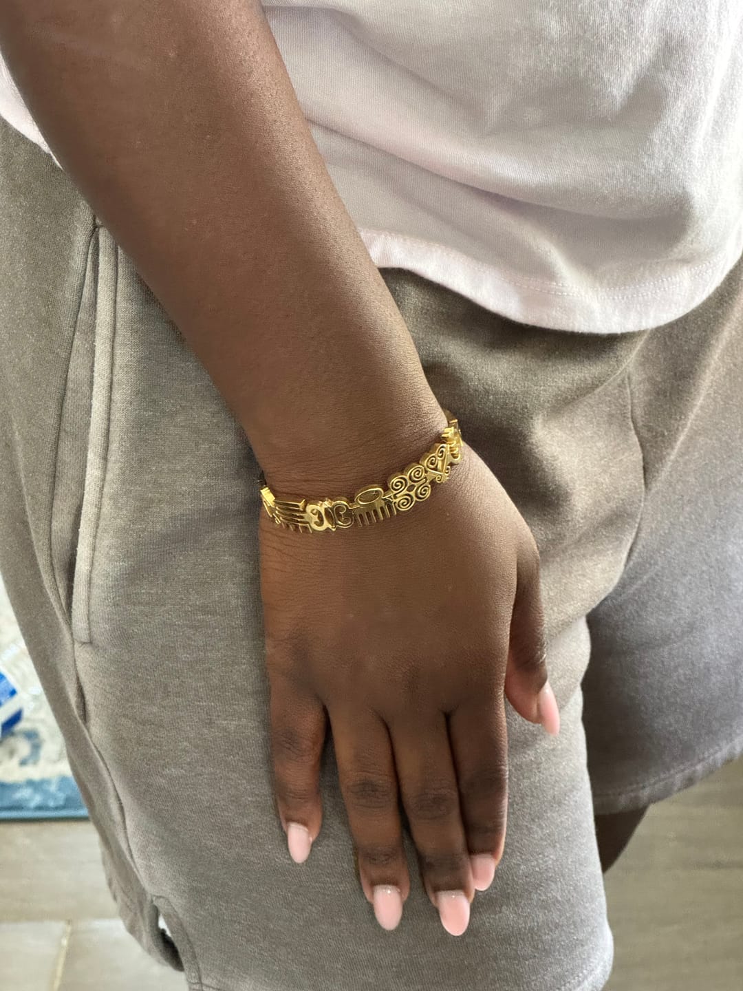 Customer photo review of Adinkra Story Bracelet™ (Gold or Silver)