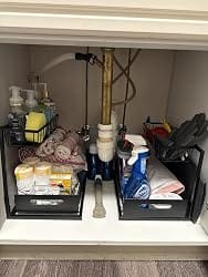 Customer photo review of Under-Sink Organizer Rack – Adjustable 2-Tier Metal Storage Shelf