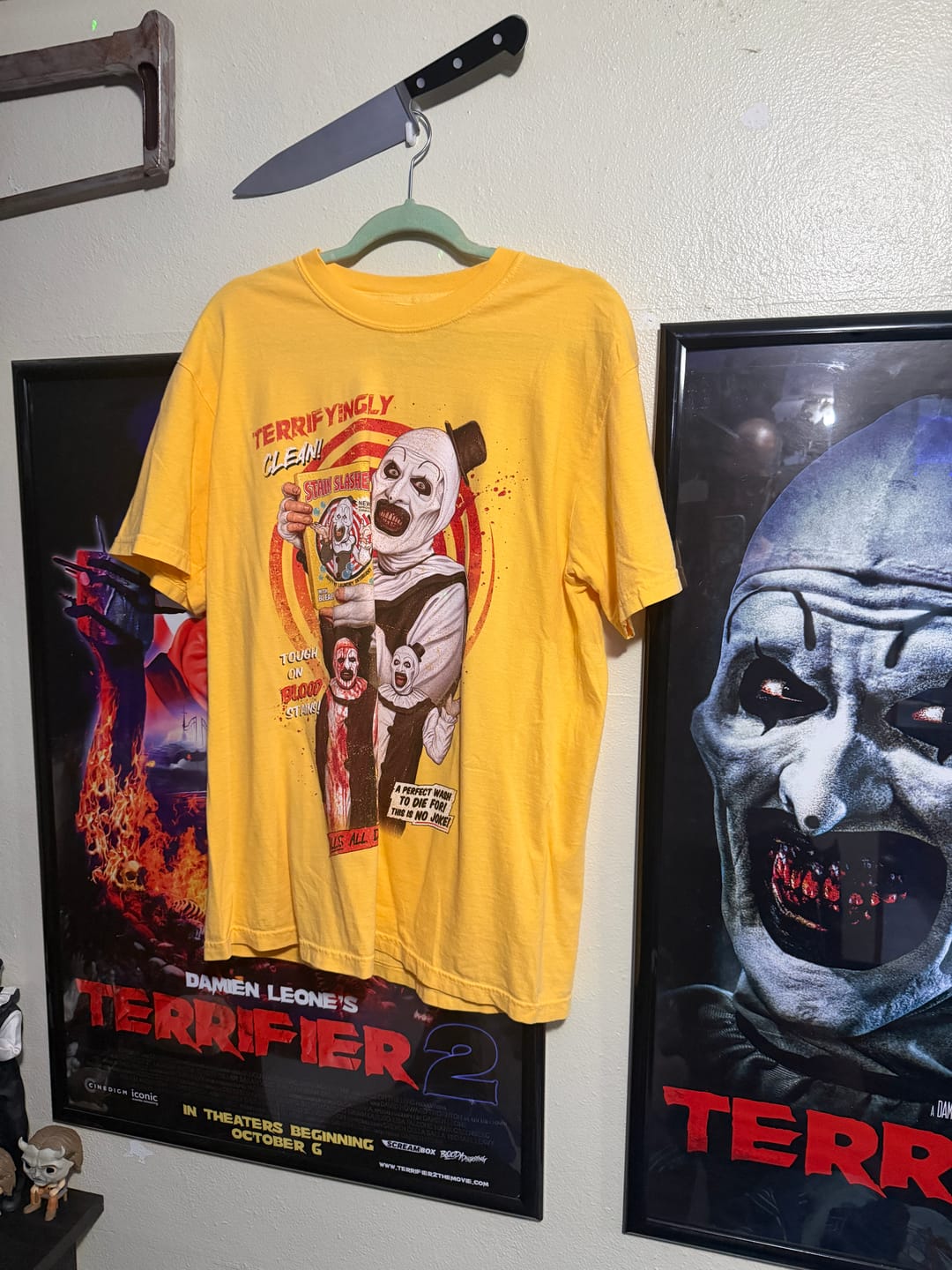 Customer photo review of Hours Of Terror Limited Edition Stain Slasher Gold T-Shirt
