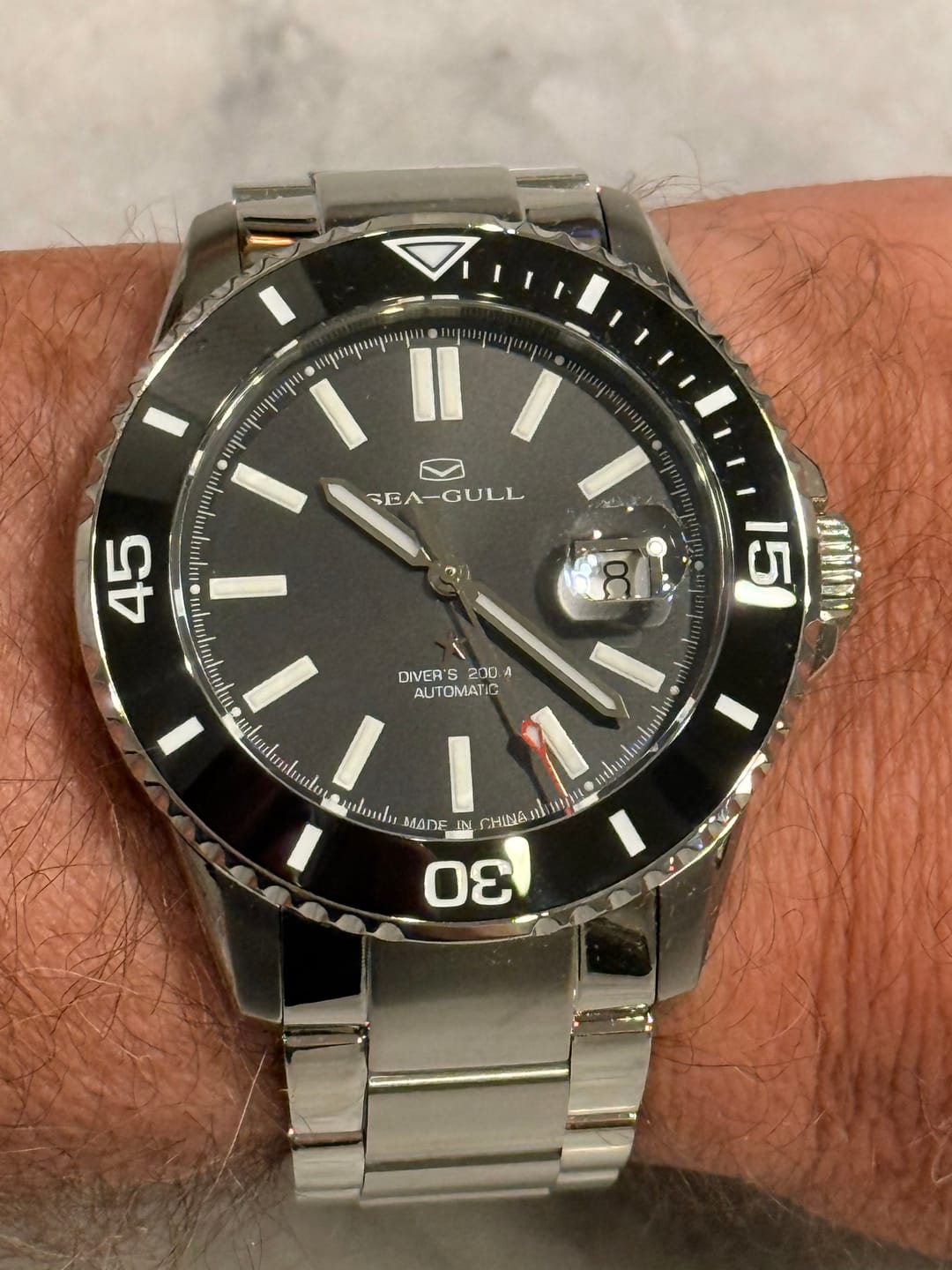 Customer photo review of Ocean Series 200m Waterproof Ceramic Bezel Dive Watch 44mm