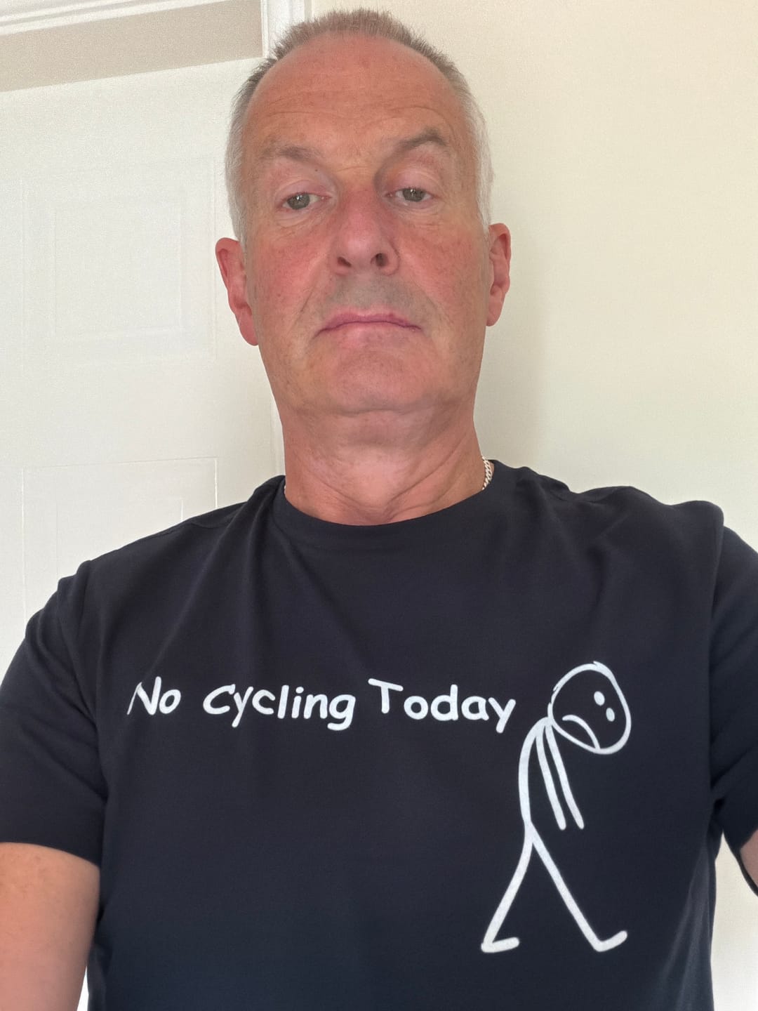 Customer photo review of No Cycling Today T Shirt