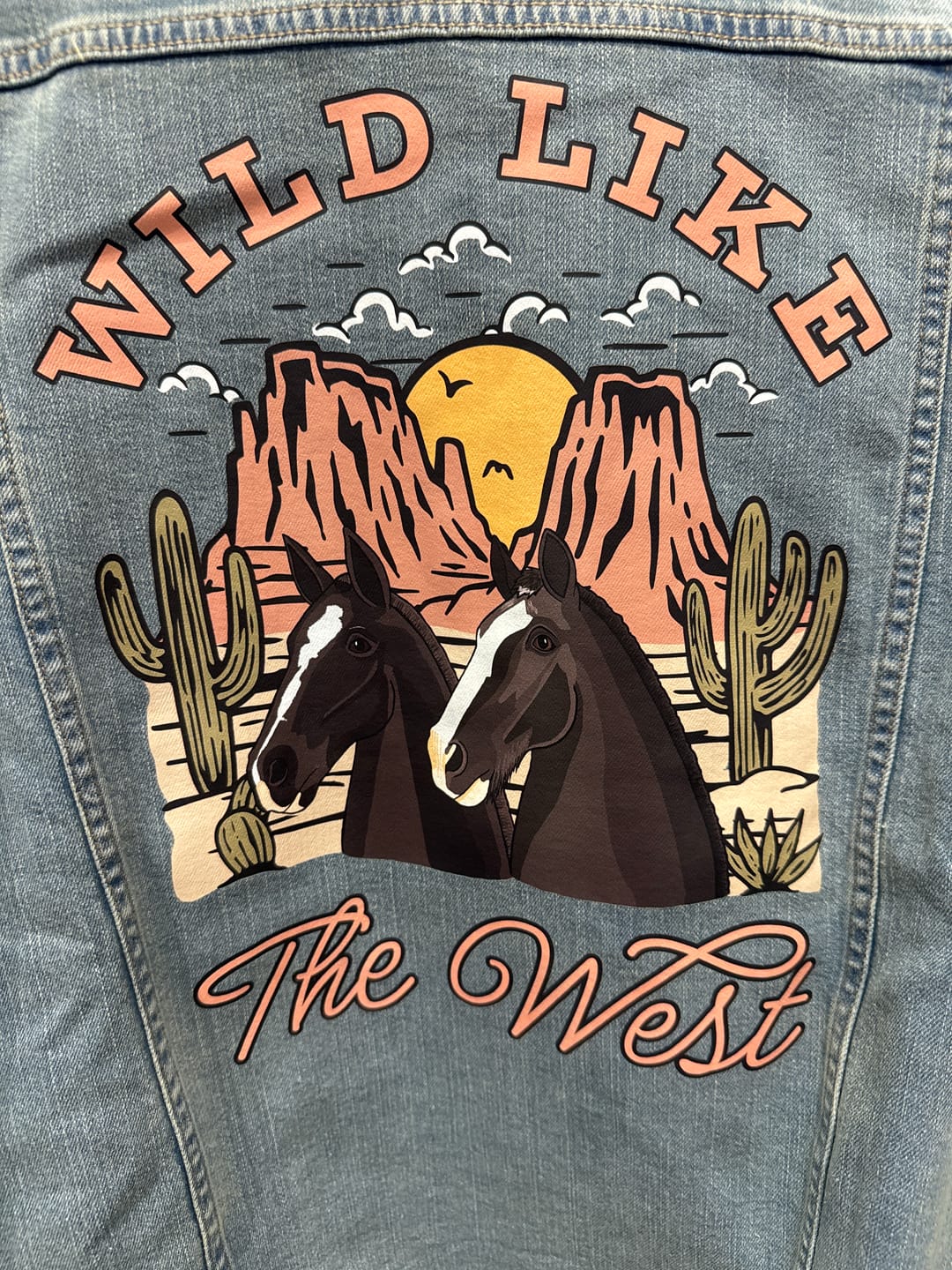 Customer photo review of Wild Like the West Personalised Denim Jacket | Syd&Co