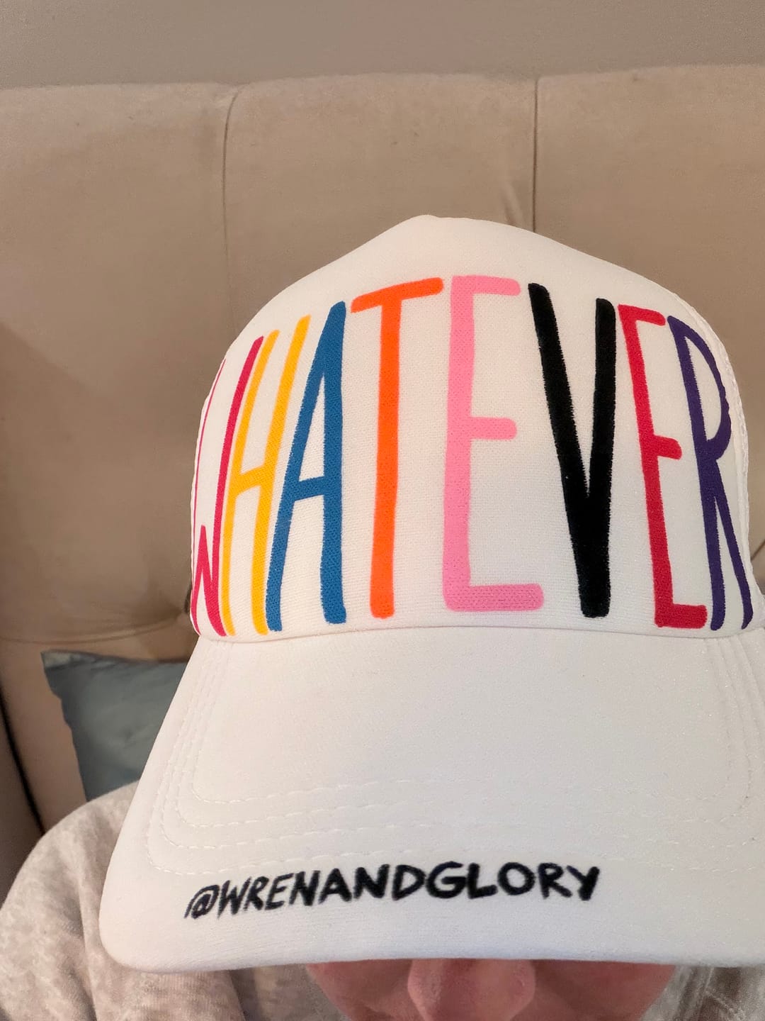 Customer photo review of 'WHATEVER' PAINTED HAT
