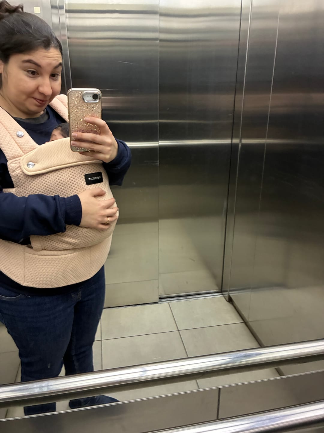 Customer photo review of Portabebé 3 en 1 Air Mesh-Pink Momcozy