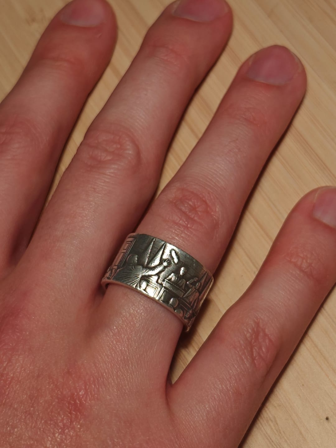 Customer photo review of The "Farewell Kiss" Ring -Oxidized 925 Sterling Silver or Stainless Steel