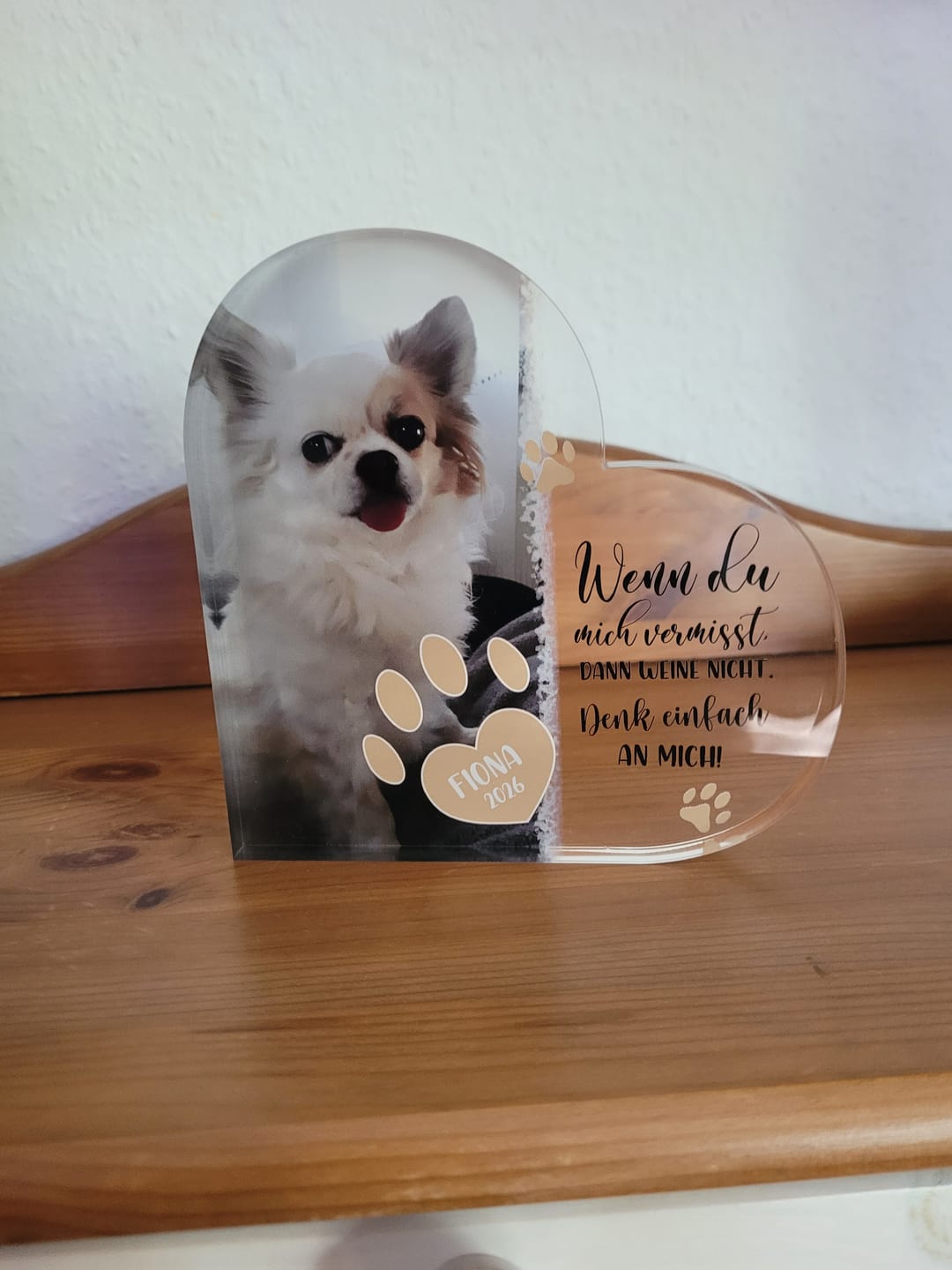 Customer photo review of Personalisiertes Glasherz - Wenn du mich vermisst