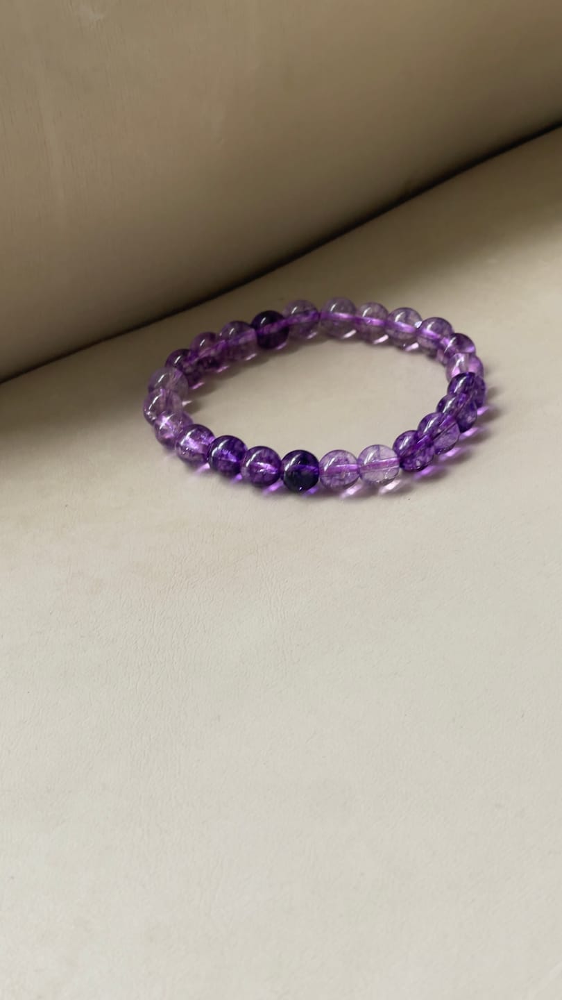 Customer photo review of Hydro Amethyst Bracelet – Vastu Remedy for Mental Clarity & protection | 8mm Beads