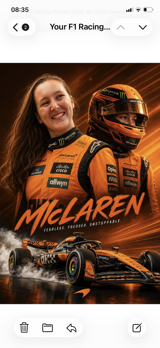 Customer photo review of Custom F1 Racing Portrait