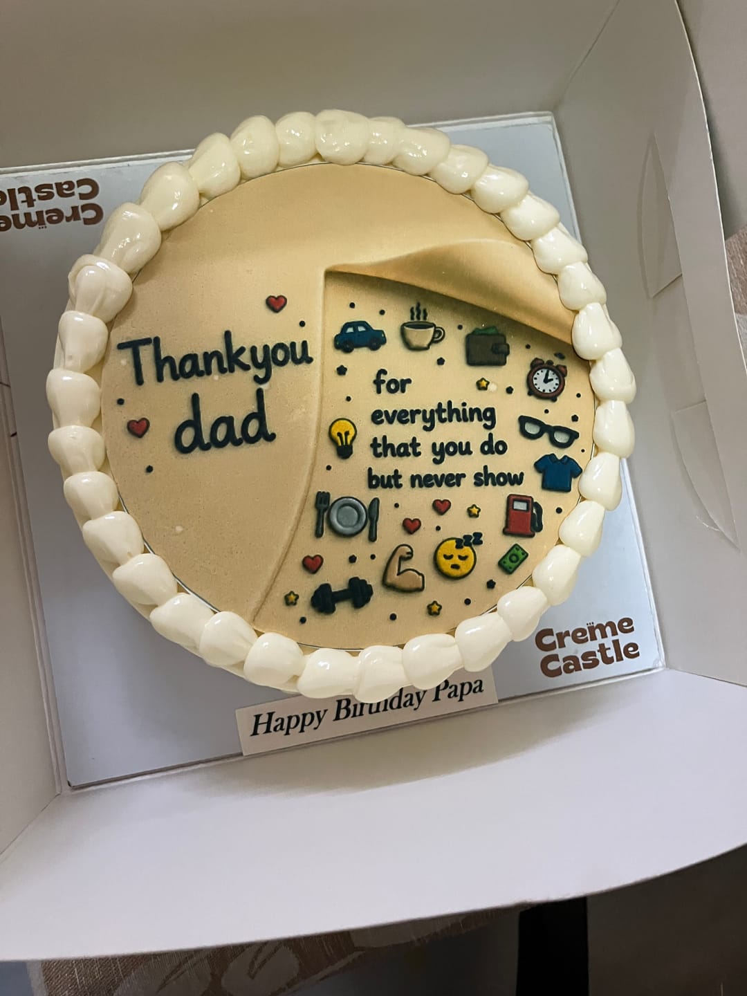 Customer photo review of Thank You Dad For Everything Photo Cake