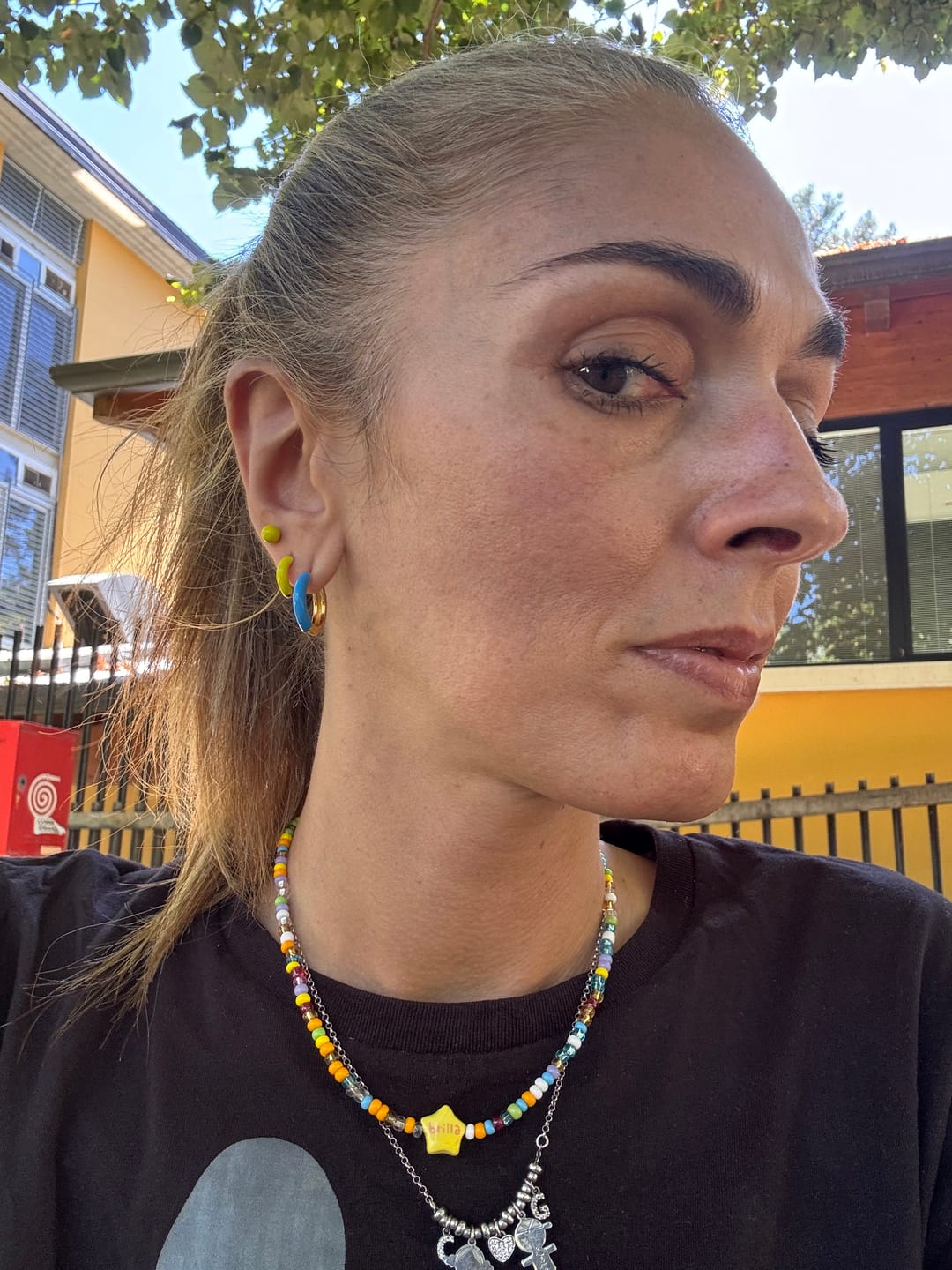 Customer photo review of Orecchino HOOP GEMS - Aqua
