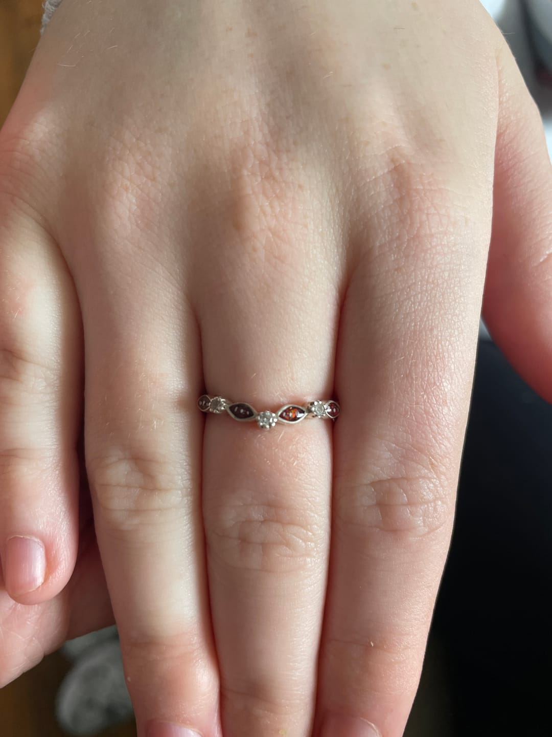 Customer photo review of Marquise wishbone ring