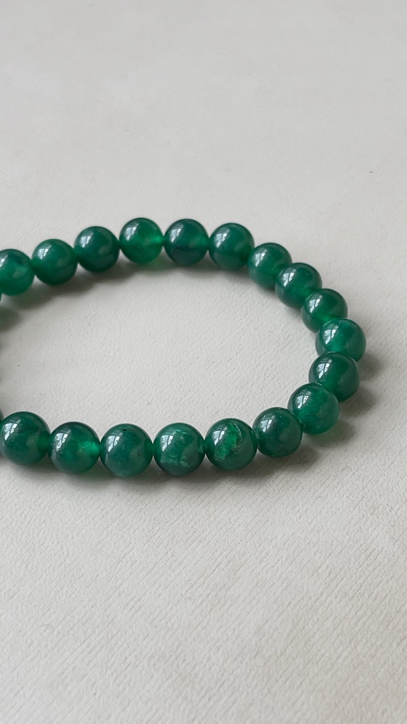 Customer photo review of Natural Green Jade Crystal Bracelet – Vastu Remedy for Abundance & Protective Harmony | 8mm Beads