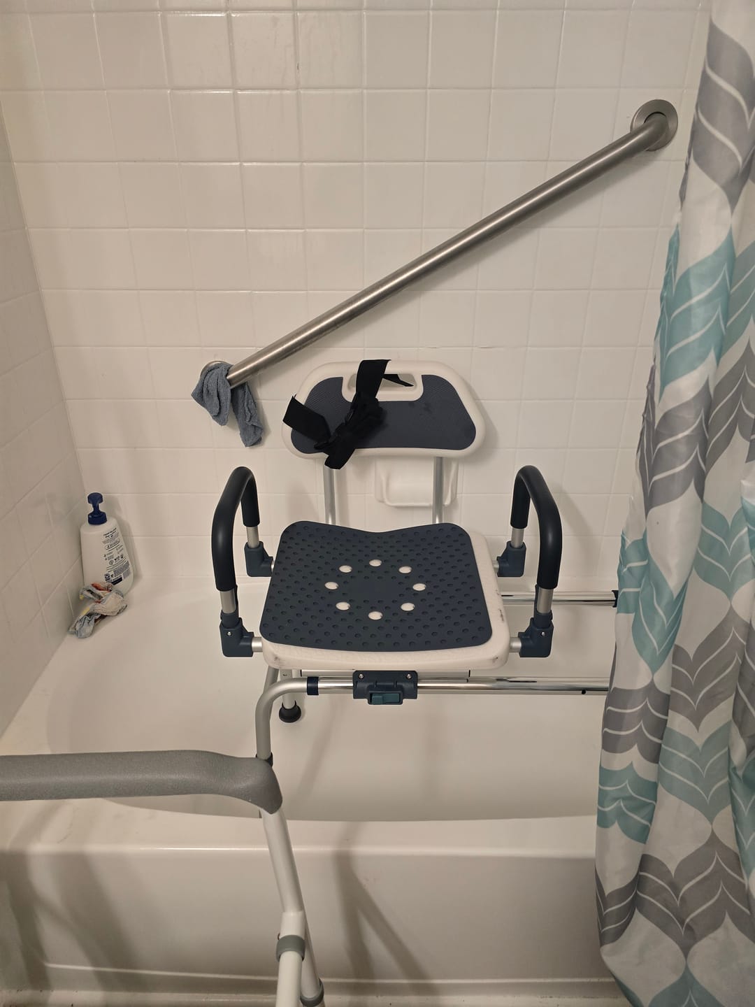 Customer photo review of Sliding Swivel Shower Chair Transfer Bench
