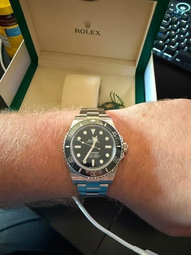 Customer photo review of Submariner 41mm Steel Yellow Gold Blue Dial Mens Watch 126613