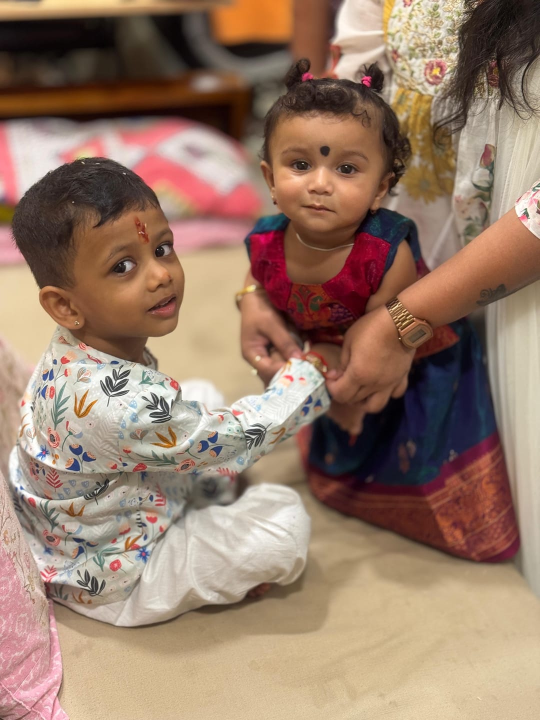 Customer photo review of Blue Floral Kurta Pajama