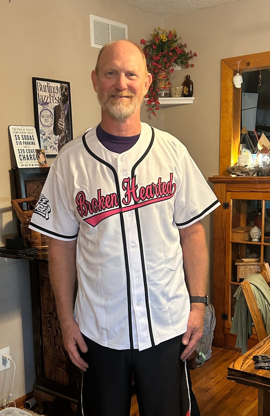 Customer photo review of Custom White Gray-Black Classic Style Authentic Baseball Jersey