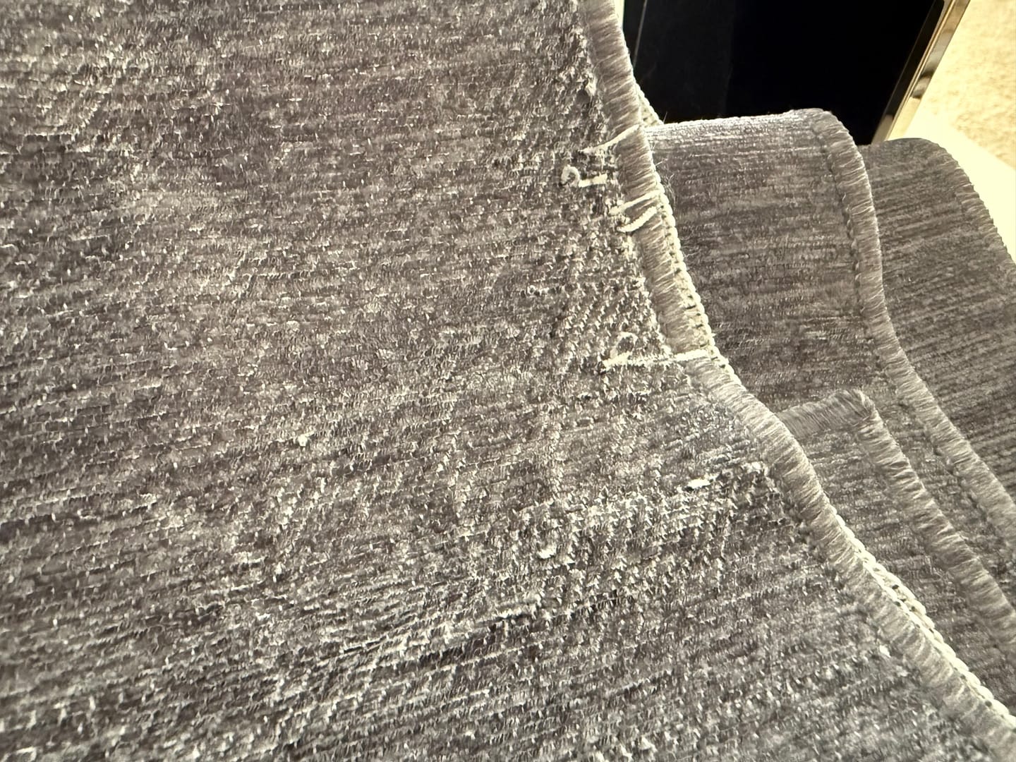Customer photo review of Solid Grey Washable Rug