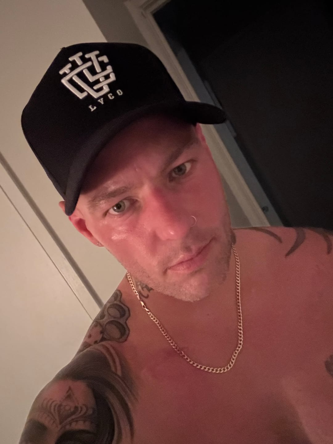 Customer photo review of Classic Fit Blk on Blk A-Frame Snapback
