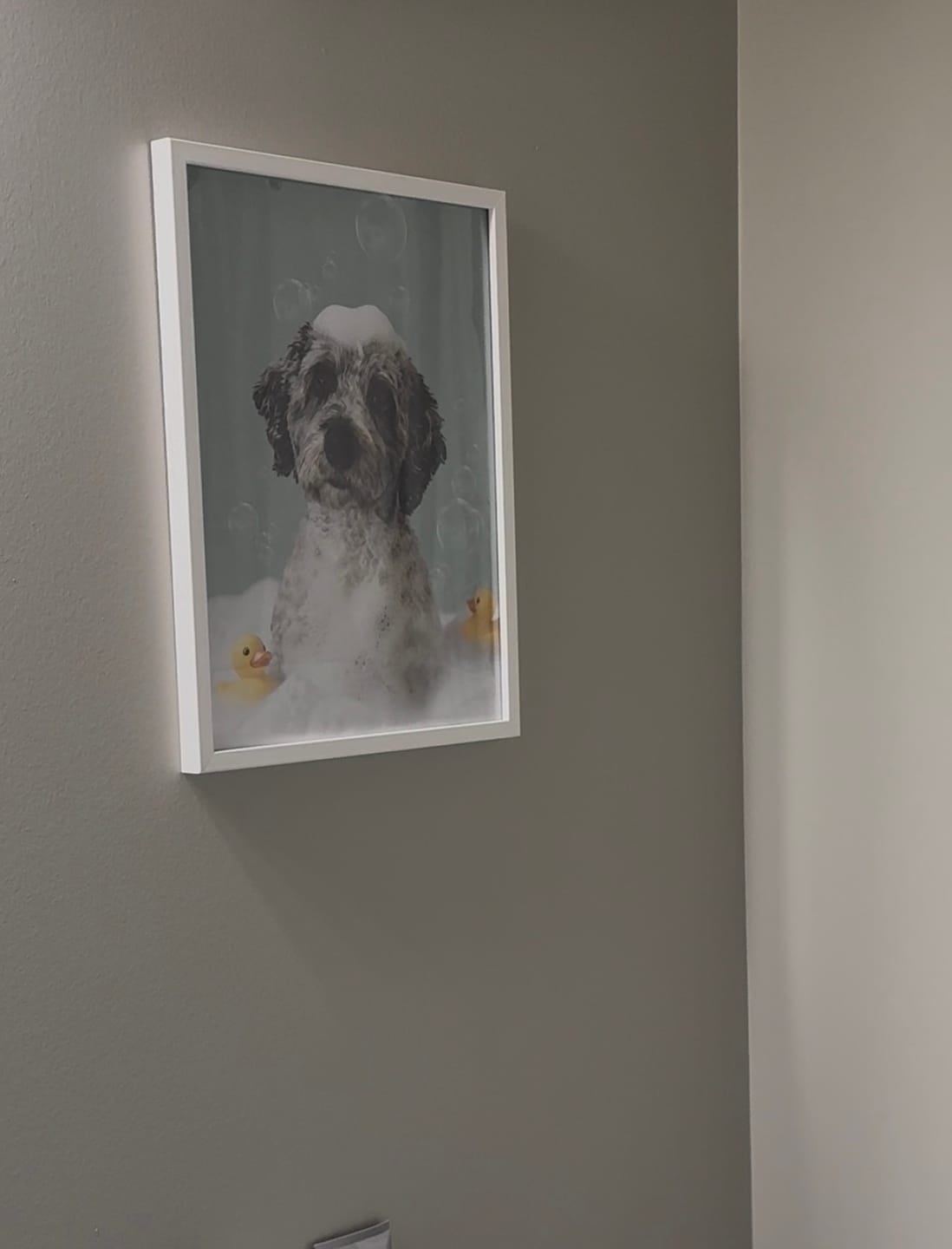Customer photo review of Personalized Dog Bathtub Art