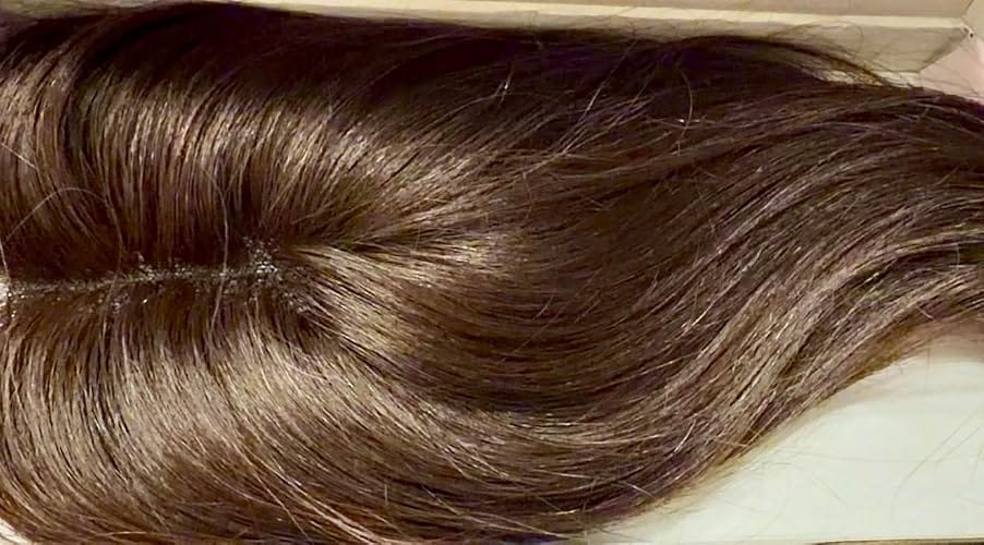 Customer photo review of [Virgin Hair] Fishnet Human Hair Toppers Medium Brown For Women #4