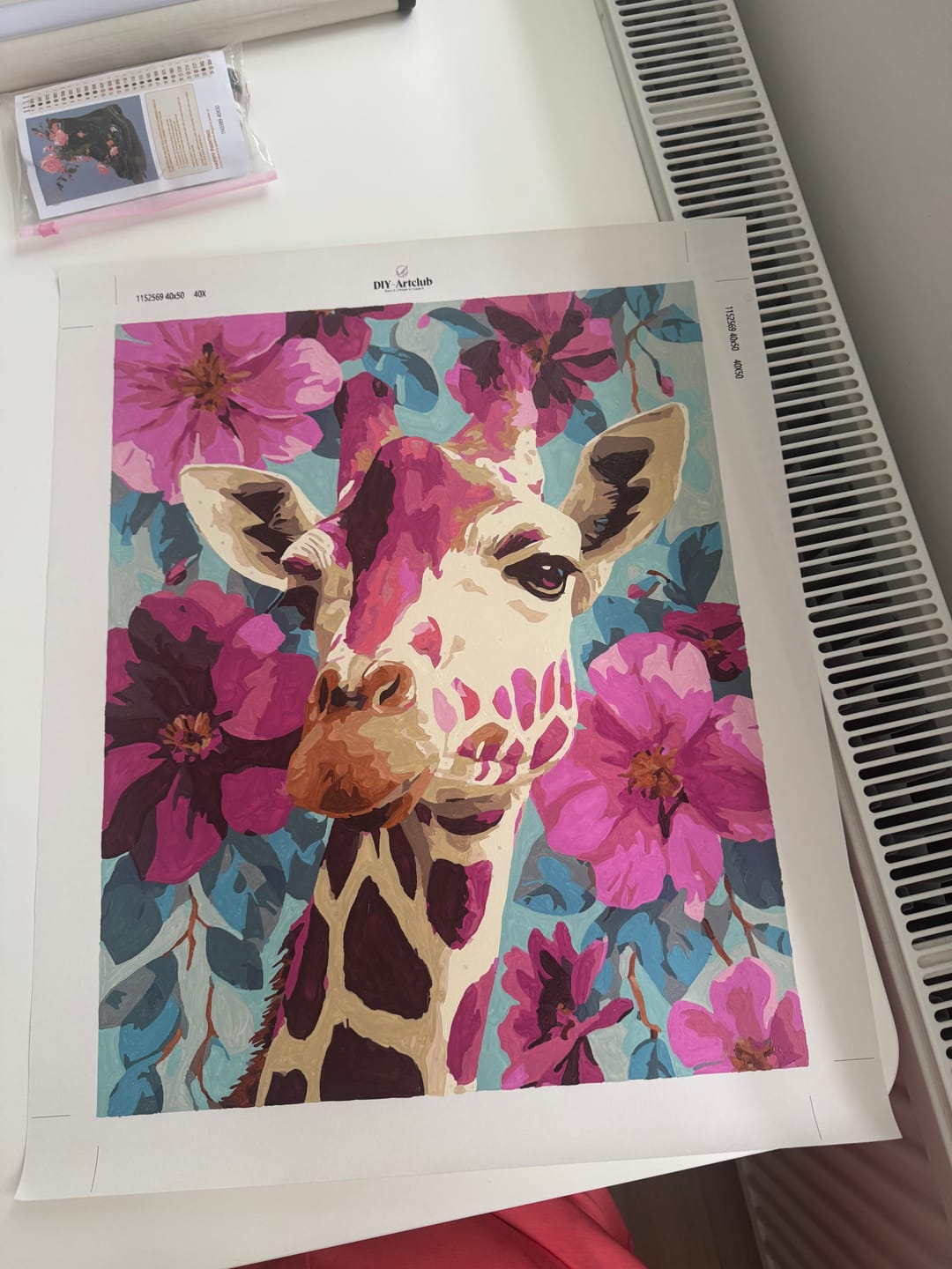 Customer photo review of Purple Giraffe | Paint by Number