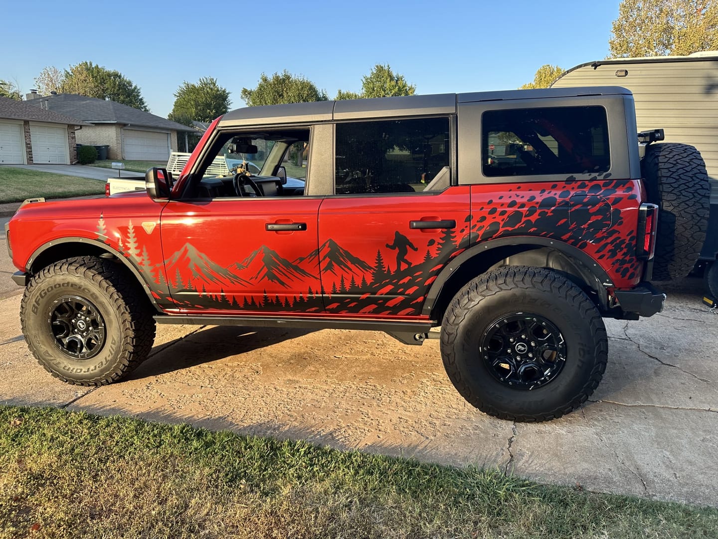 Customer photo review of Custom Off Road Graphic Truck Decal Sticker. Personalized Logo for your Vehicle. #7009