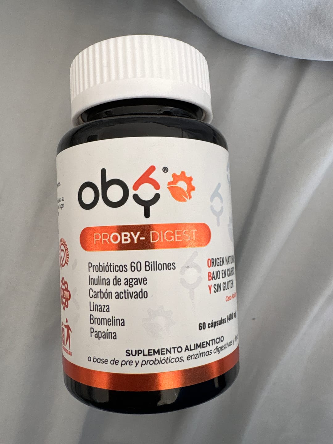 Customer photo review of Proby Digest | 60 billones Probioticos y Prebioticos inulina Agave, Enzimas, Fibra, Carbon Activado
