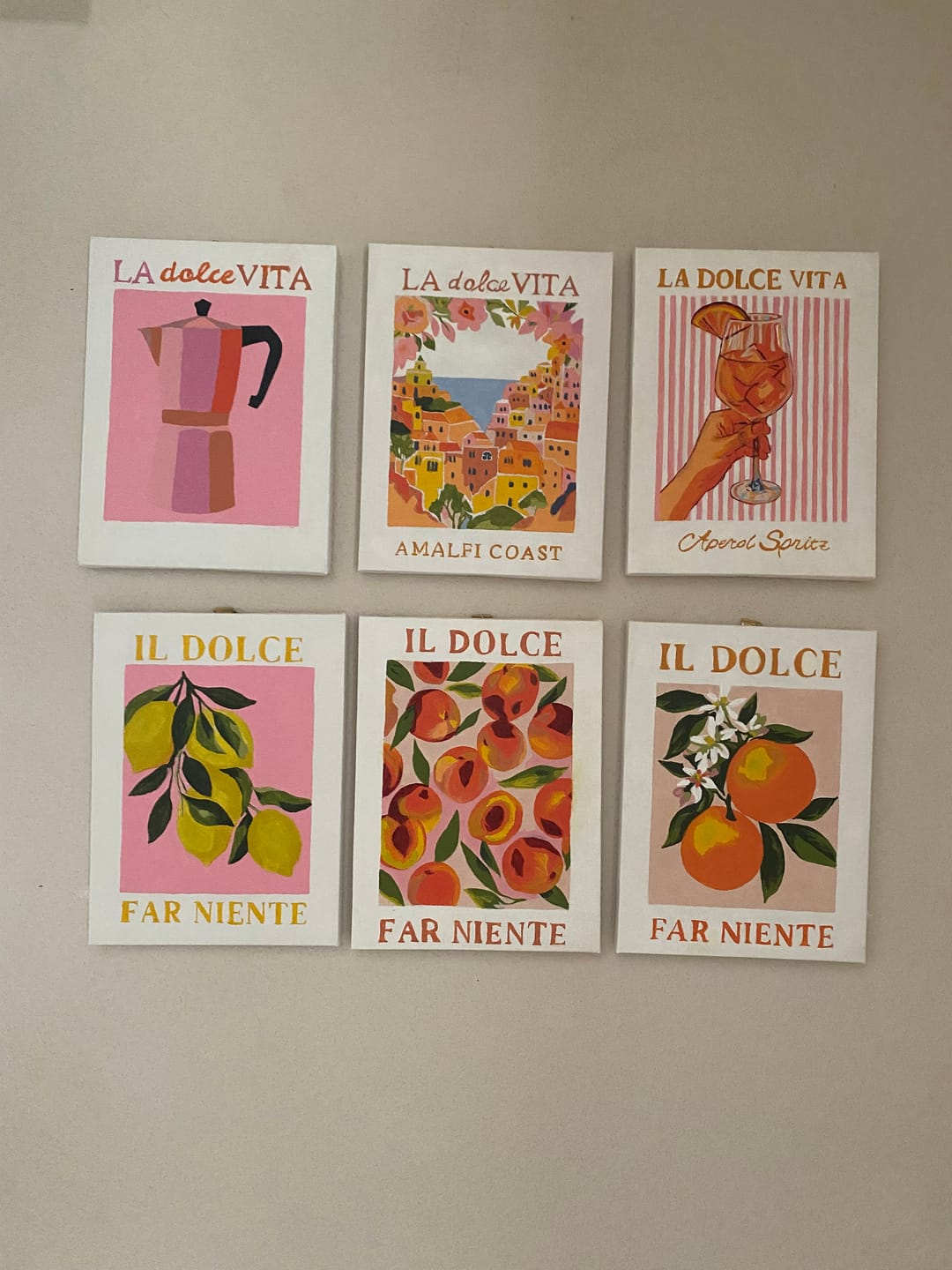 Customer photo review of 6 Mini Paintings - Italian ''Dolce Vita'' Set