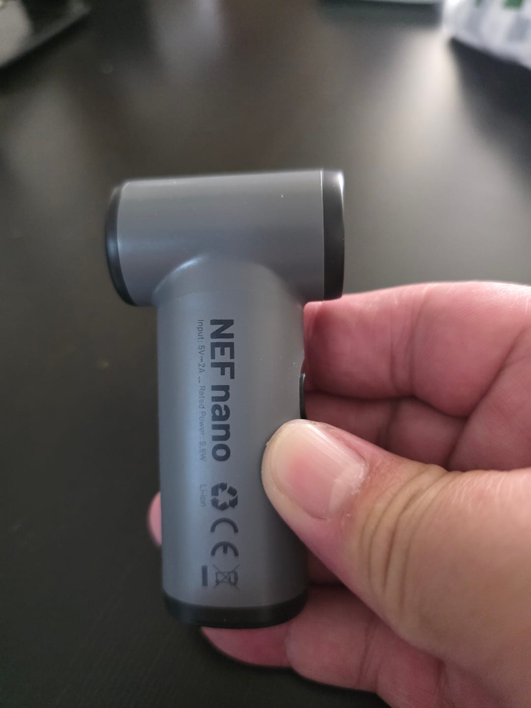 Customer photo review of NEF Nano - Palm-Sized High-Speed Handheld Fan