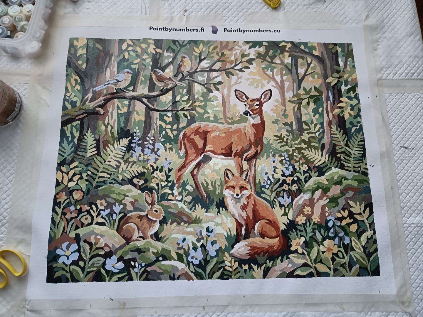 Customer photo review of Deer Fox Rabbit Birds 50x40cm - Paint By Numbers