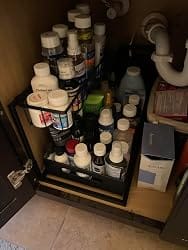 Customer photo review of Under-Sink Organizer Rack – Adjustable 2-Tier Metal Storage Shelf