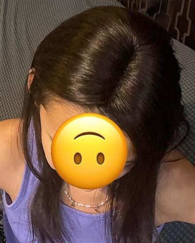 Customer photo review of Human Hair Toppers For Women Mono Base Hairpiece Darkest Brown #2