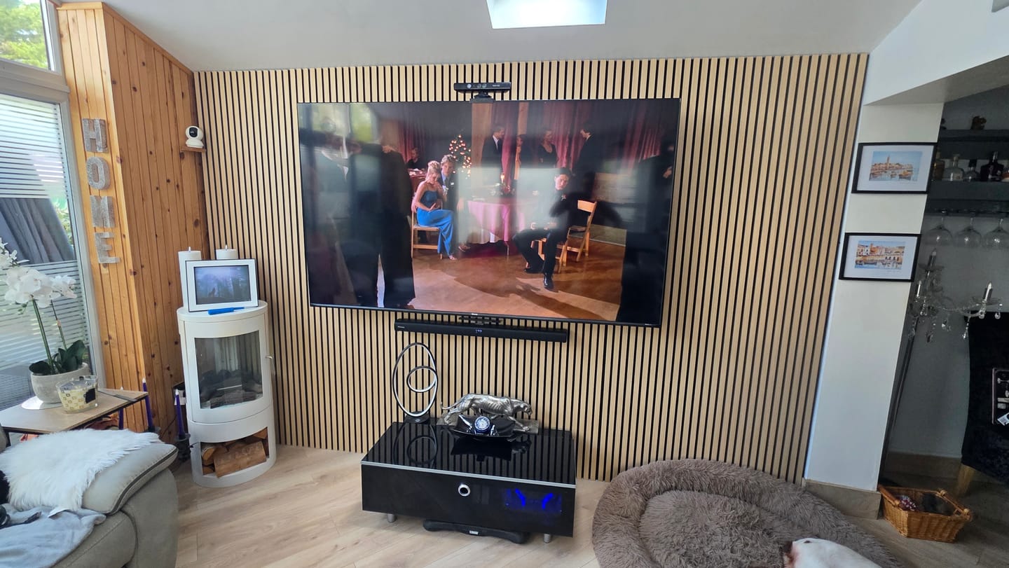Customer photo review of Acoustic Slat Wall Panels Wooden Decorative Wall Panels Natural Oak Premium 2.4m x 0.6m
