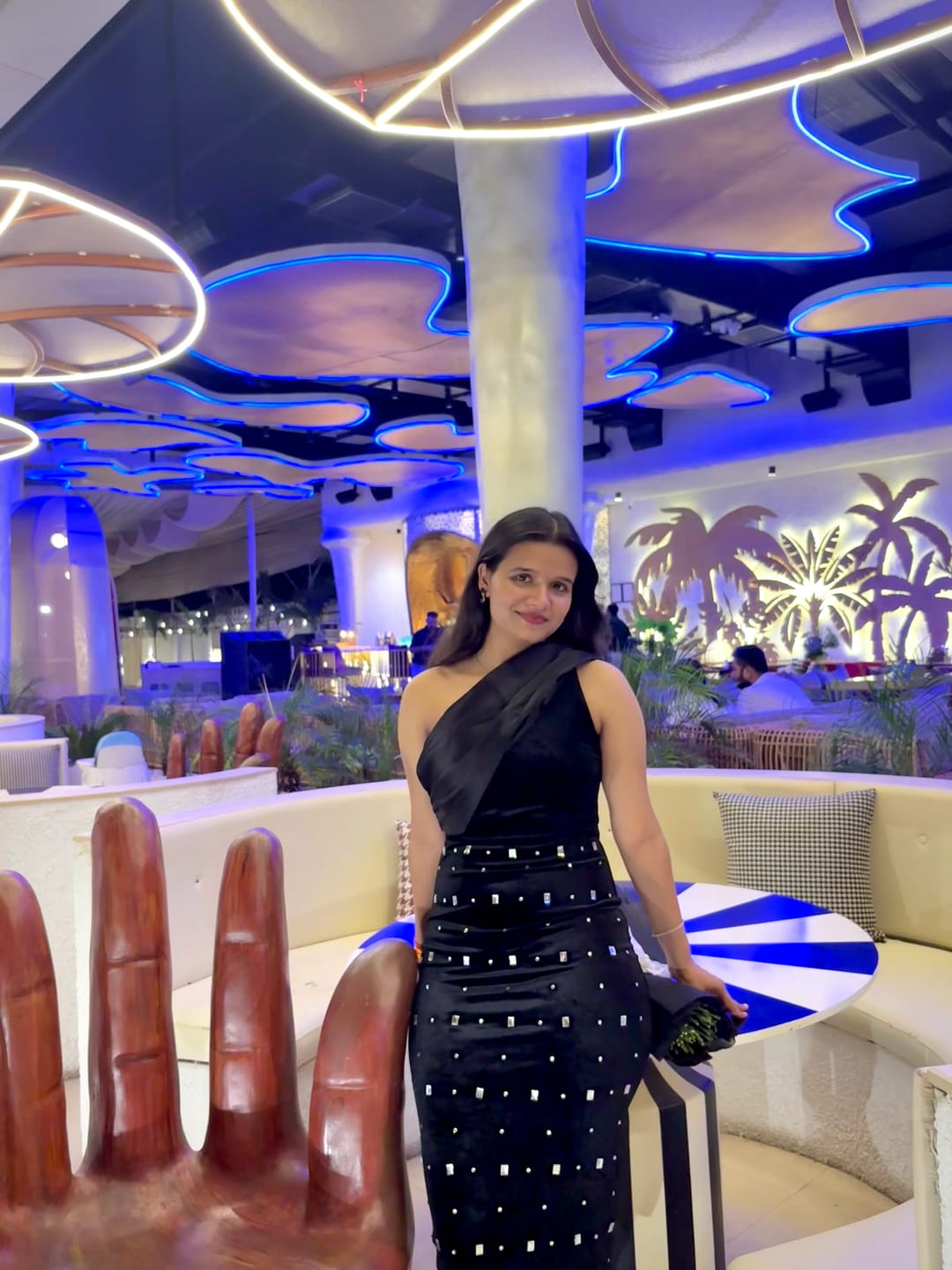 Customer photo review of Brooke One Shoulder Embellished Dress