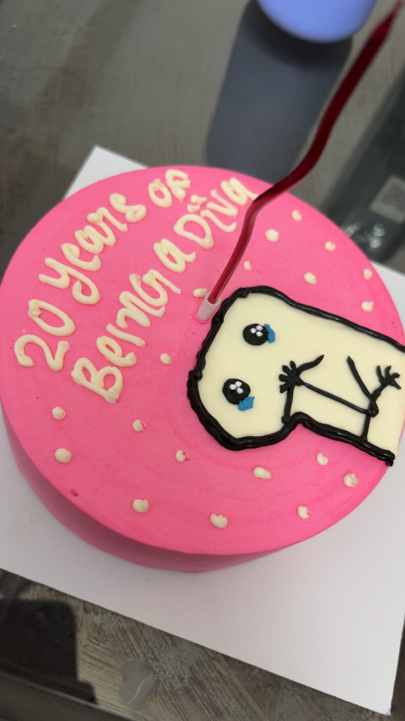 Customer photo review of Gen Z Meme Mood Cake
