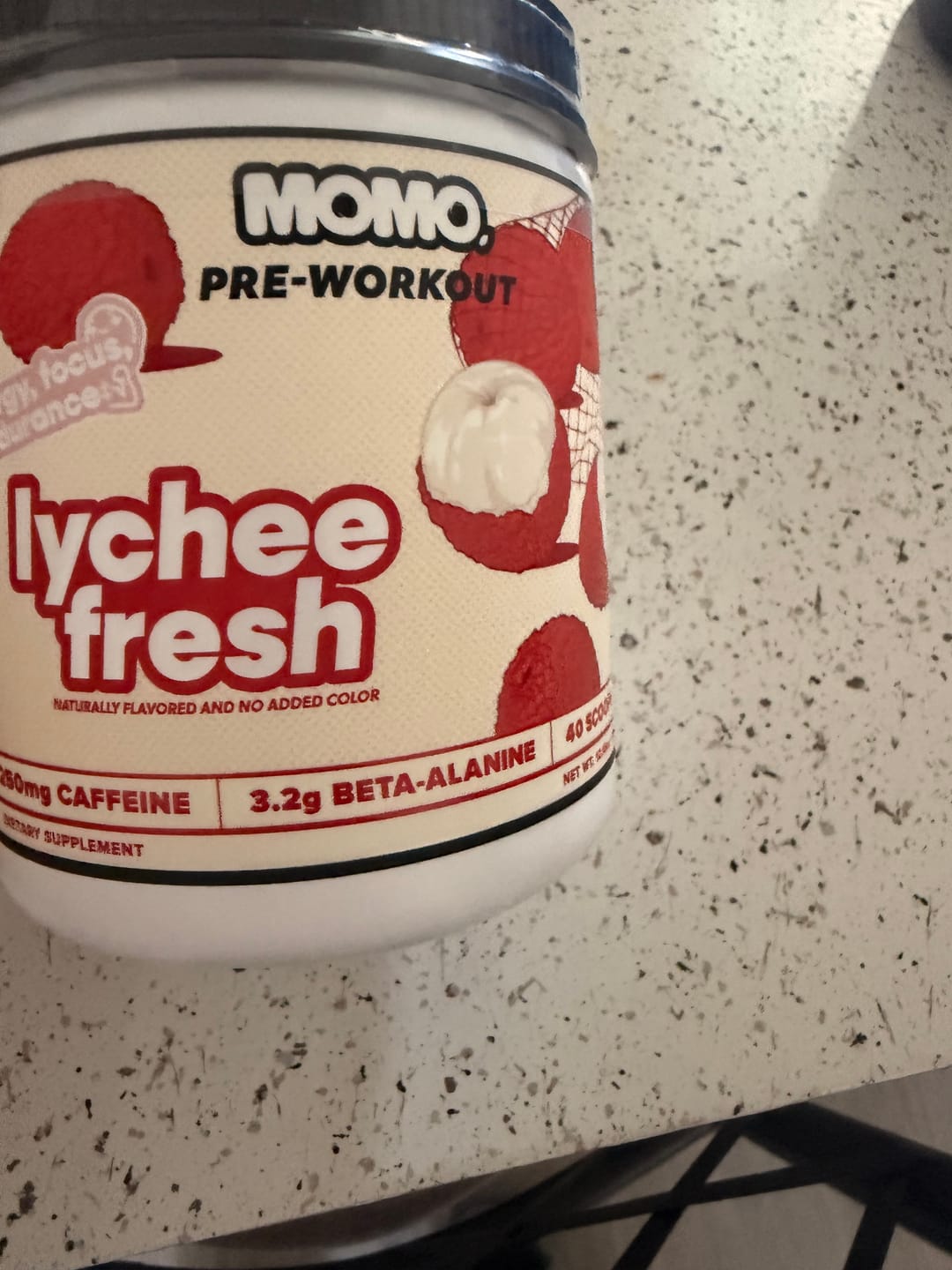Customer photo review of MOMO® pre-workout | Lychee Fresh | 40 scoops