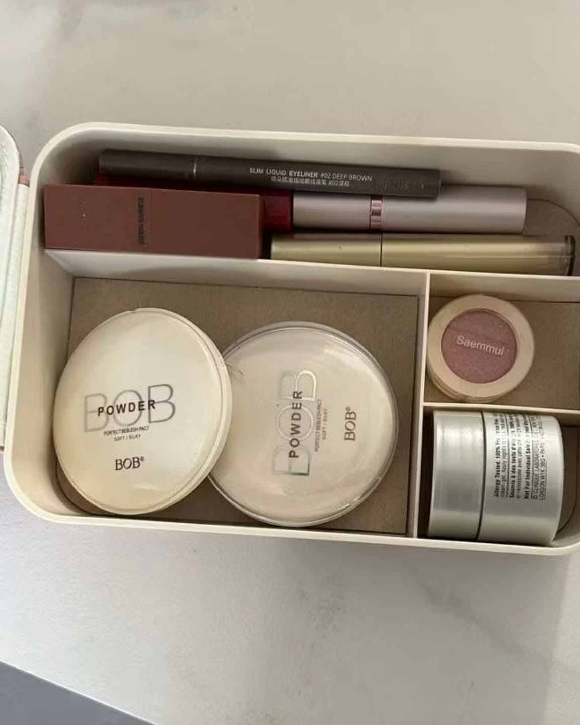 Customer photo review of Compact Makeup & Jewelry Box with LED Mirror