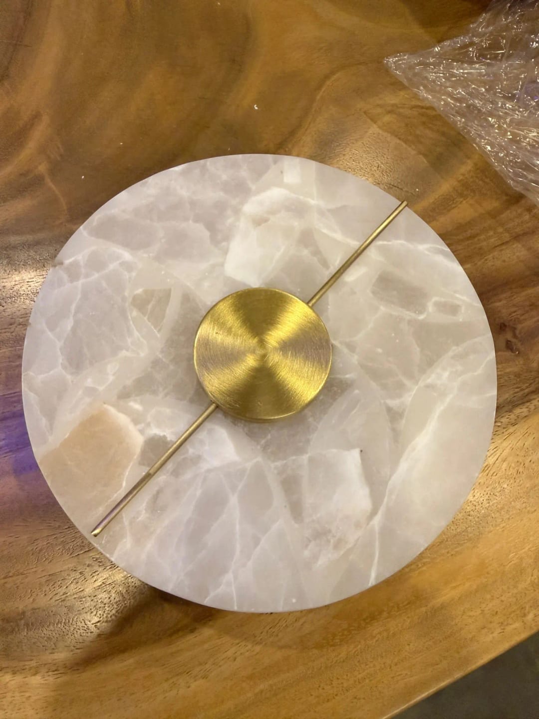 Customer photo review of Circular LED Light Sconce With Marble Accent, Modern Nordic Style