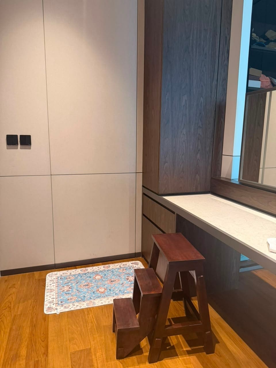 Customer photo review of Teak Wood Convertible Step Stool & Bar Stool