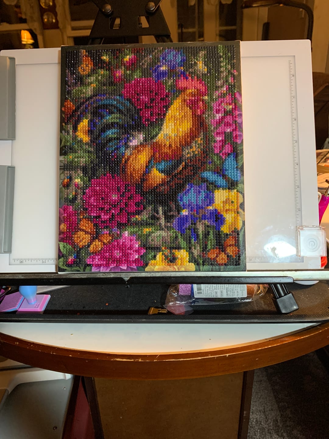 Customer photo review of Rooster Dahlia Garden (Diamond Painting)