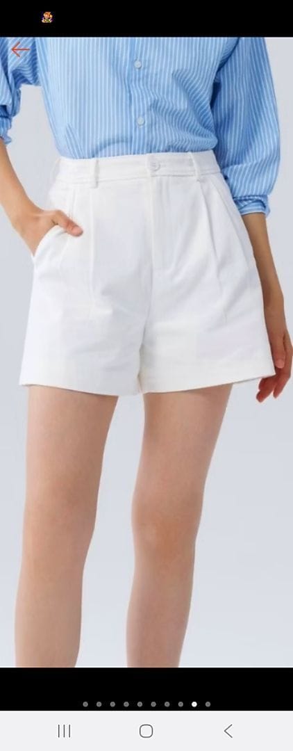 Customer photo review of Double Pleated Chino High-Waisted Shorts