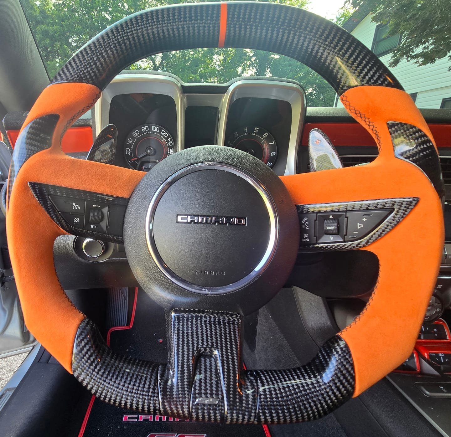 Customer photo review of Customizable Carbon Fiber Steering Wheel for Chevy Camaro 2010-2012