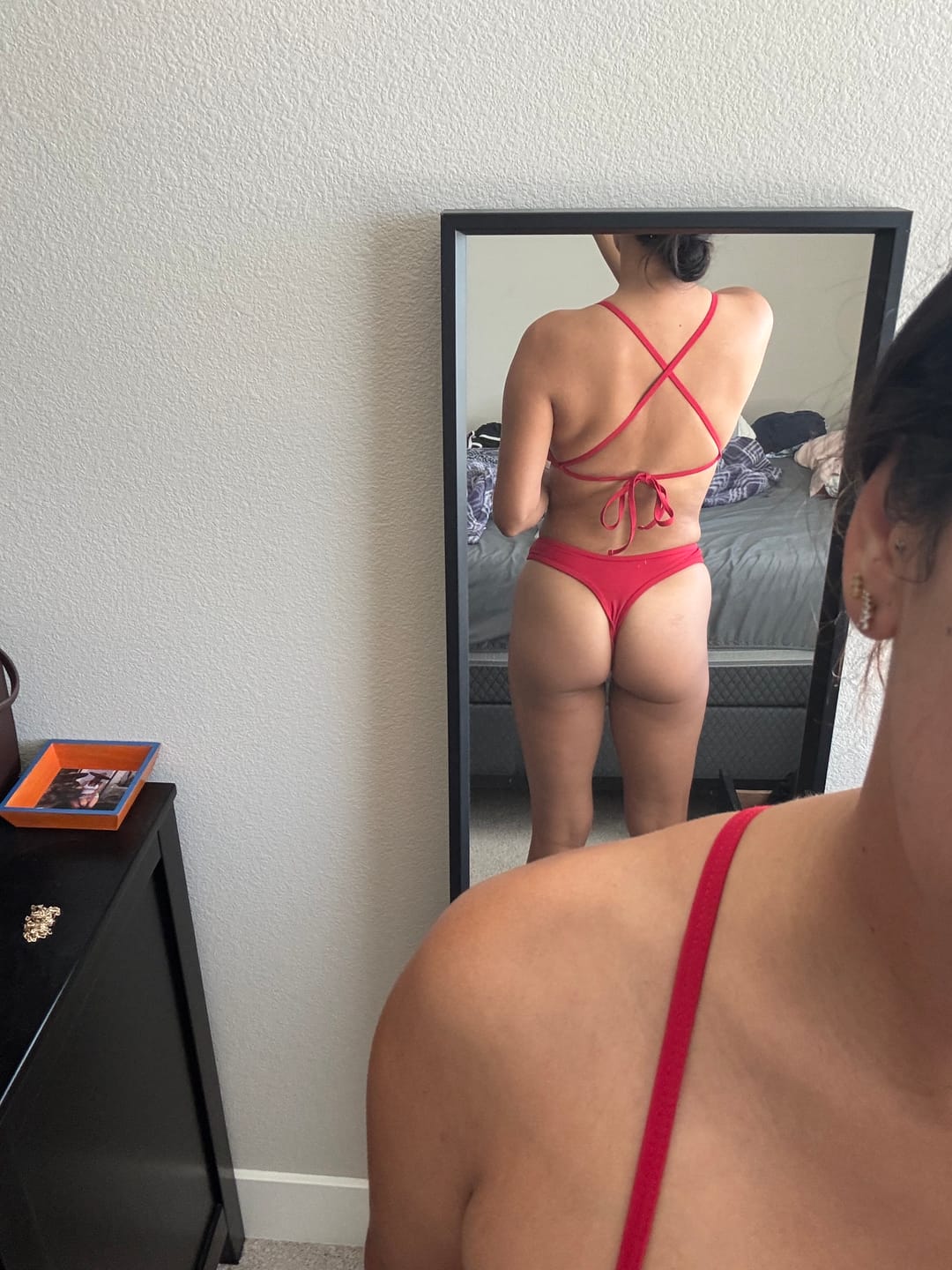 Customer photo review of BILLIE Scarlet Red Ultra Cheeky Bikini Bottom