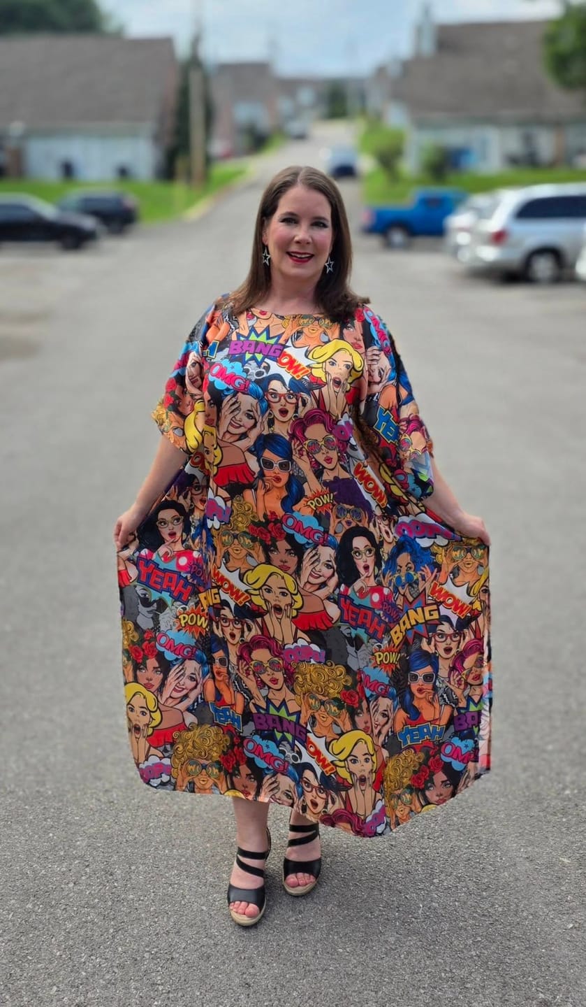 Customer photo review of Pop Art Fabric Print Sold by Metre