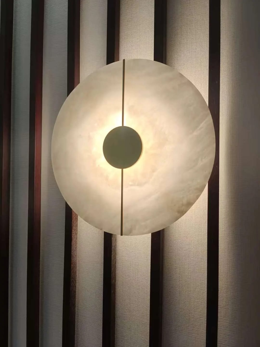 Customer photo review of Circular LED Light Sconce With Marble Accent, Modern Nordic Style