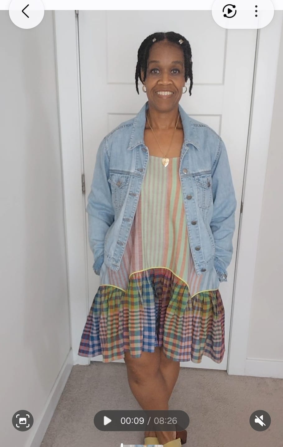 Customer photo review of JADE TUNIC | POSTCARD STRIPE X CHEX