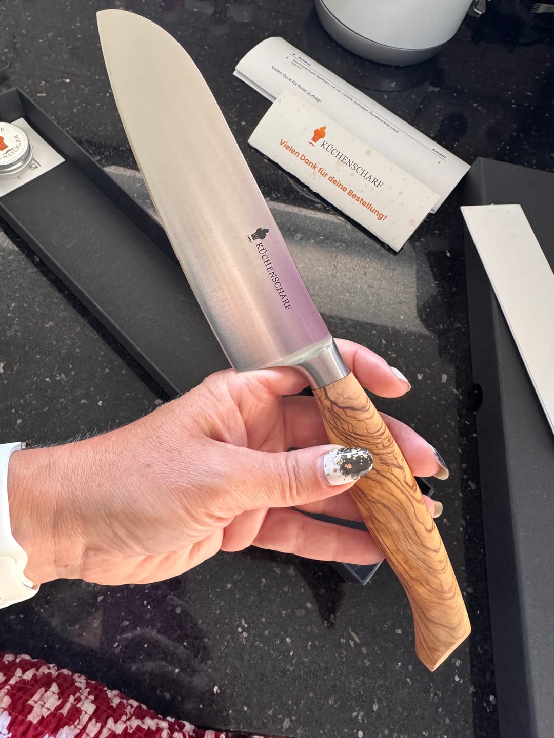 Customer photo review of Küchenscharf Santoku 16 cm (100% Solinger Handwerkskunst)