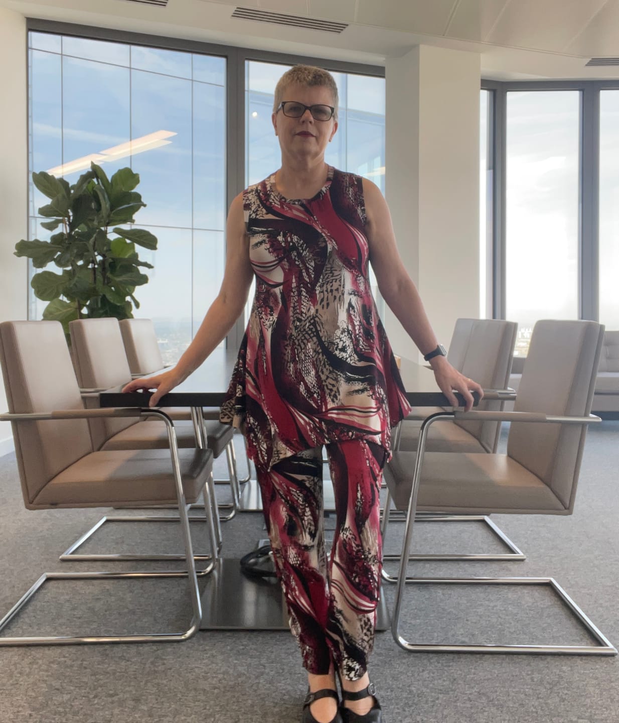Customer photo review of Red Animal Mix Print Viscose Elastane 4 Way Stretch Fabric