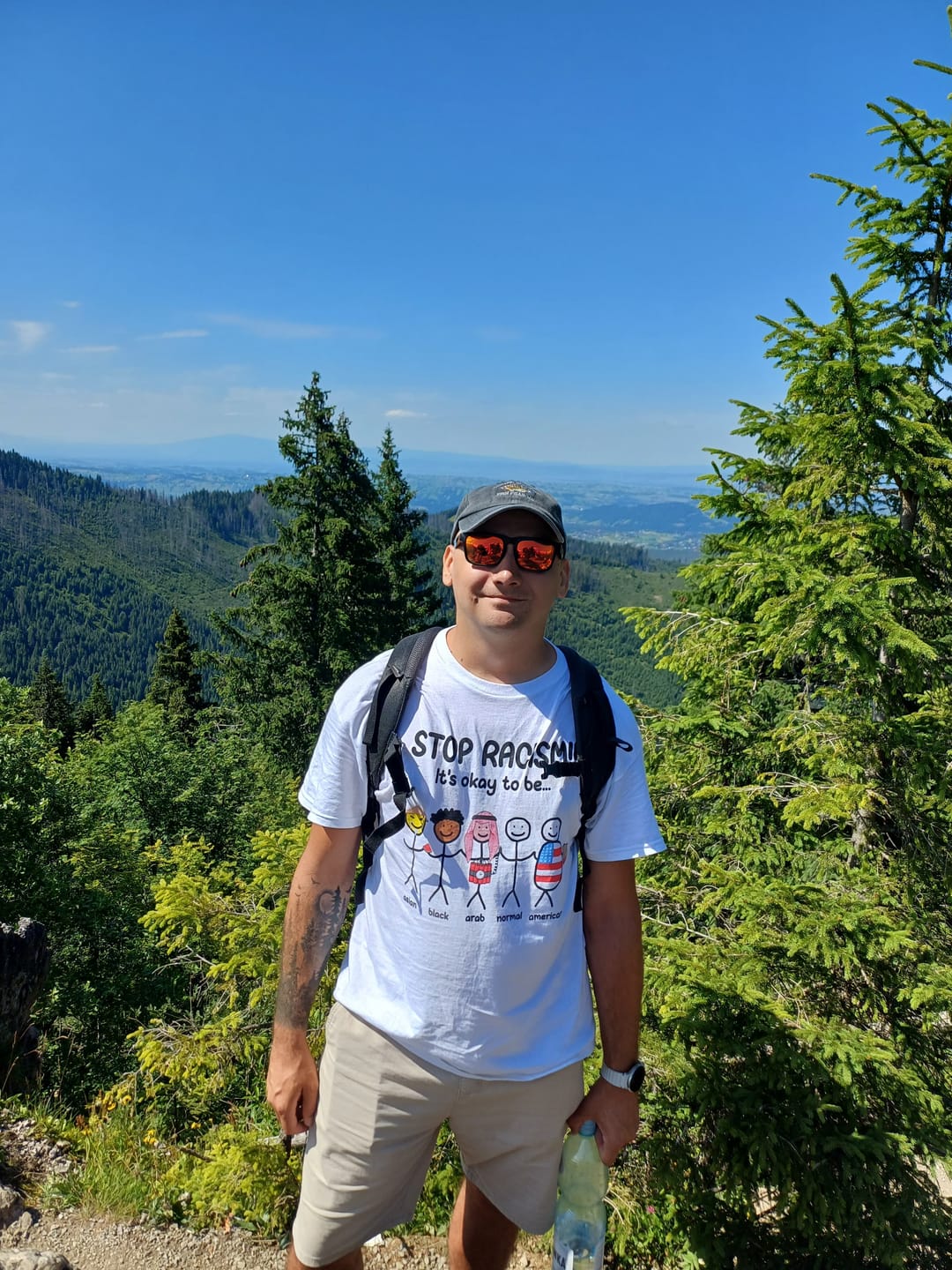 Customer photo review of Stop Racism, It's Okay To Be... T-Shirt