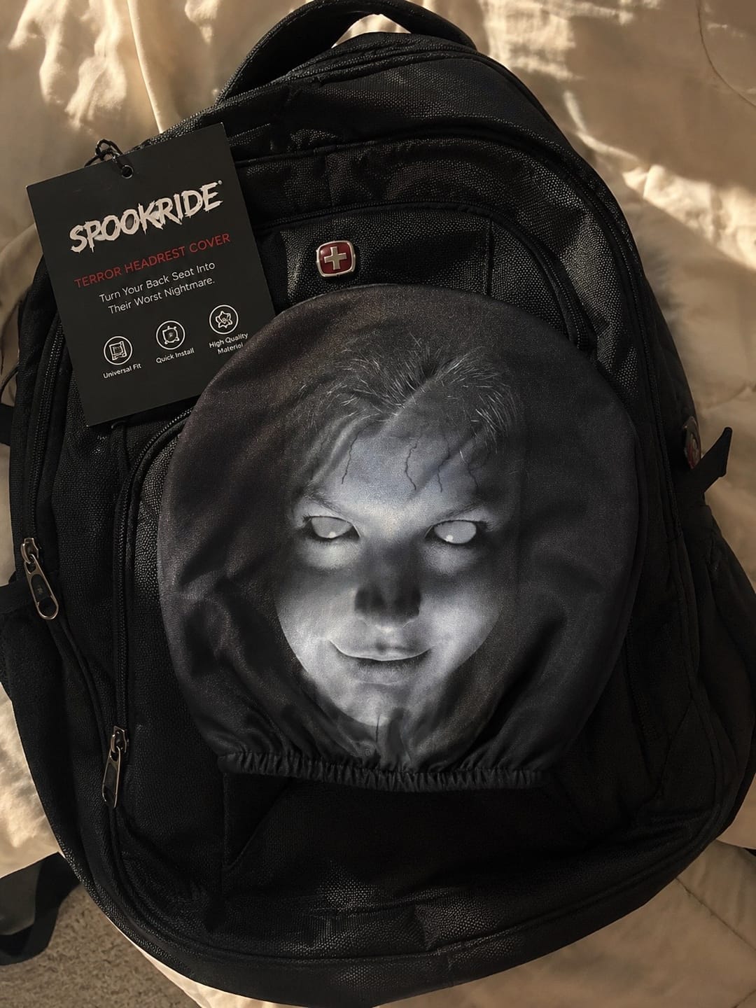 Customer photo review of NightScare™ Headrest Cover